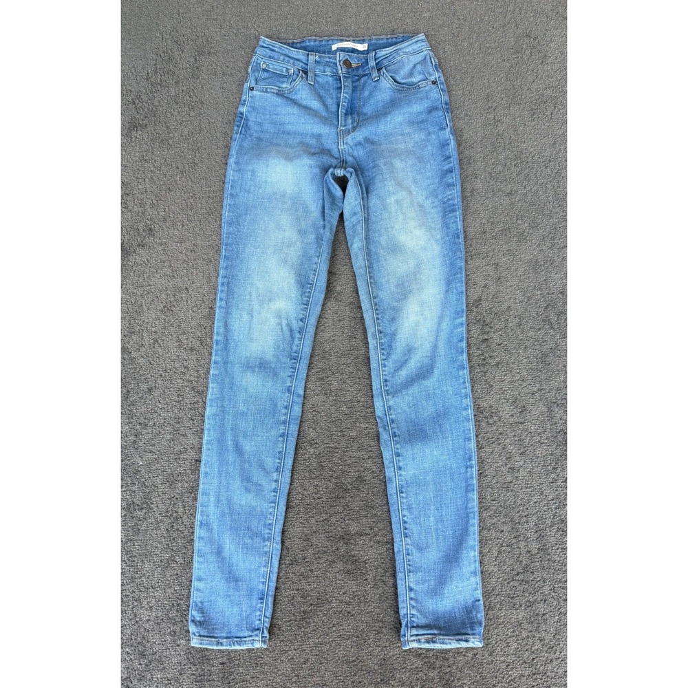 Levis 721 High Rise Skinny Jeans Medium Wash Blue Denim 26 3058